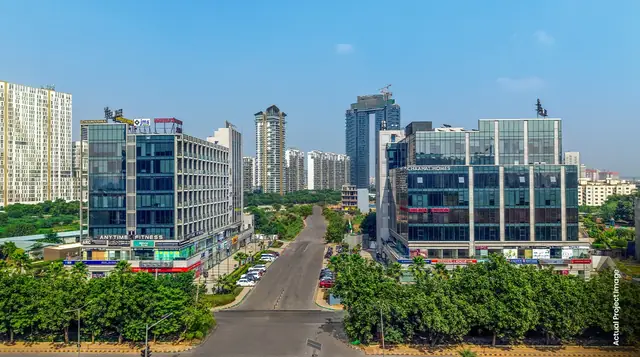 M3M Tee Point – both blocks seen from the sector road (actual photograph)