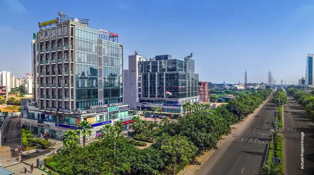 M3M Tee Point – elevated view along the arterial road frontage (actual photograph)