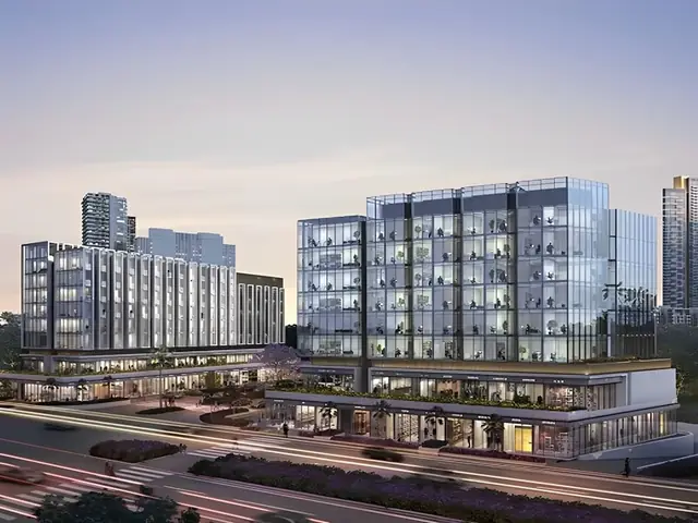 M3M Tee Point – two blocks with continuous retail podium (artist's impression)