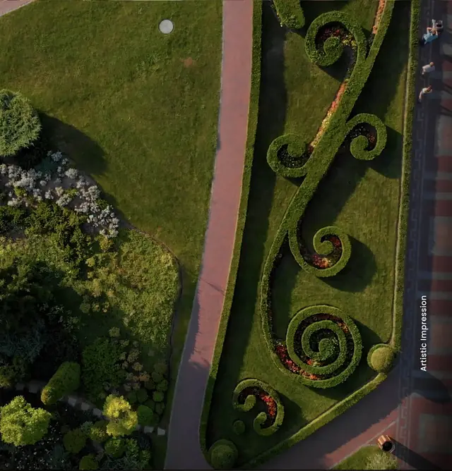 M3M Terraces – manicured gardens from above (artist's impression)