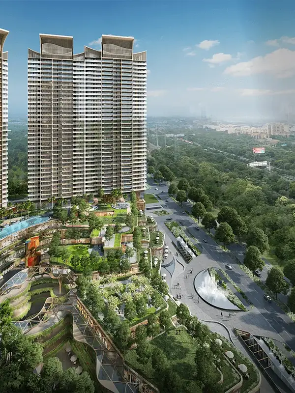 M3M The Cullinan towers with podium gardens and pool, Sector 94, Noida (artist's impression)