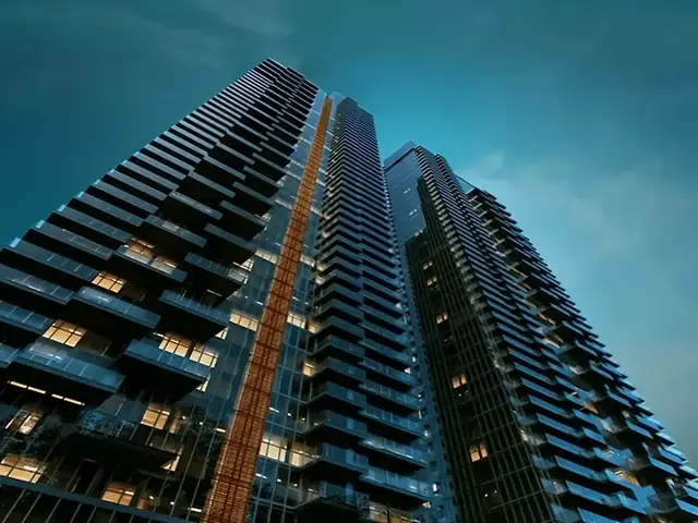 M3M Trump Tower – towers lit up at night (artist's impression)