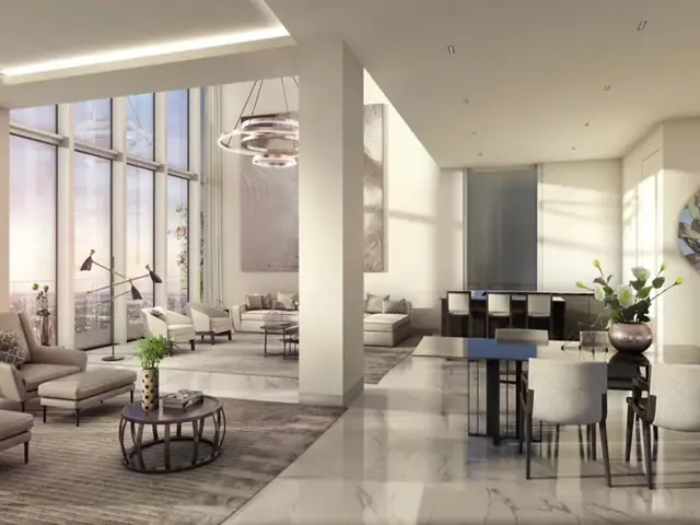 M3M Trump Tower – living and dining space (artist's impression)