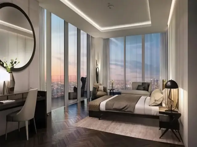 M3M Trump Tower – bedroom with floor-to-ceiling glazing (artist's impression)