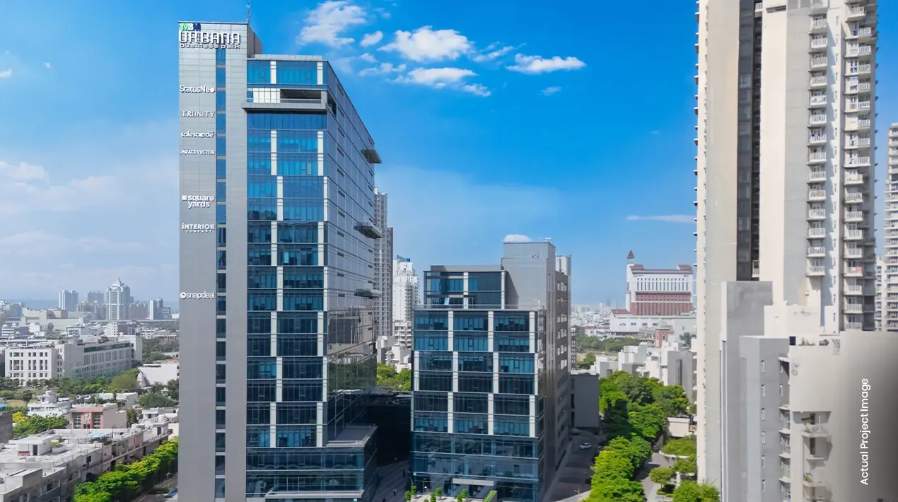 M3M Urbana Business Park – towers seen against the Sector 67 skyline (actual photograph)