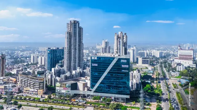M3M Urbana Premium – aerial view with surrounding neighbourhood (actual photograph)