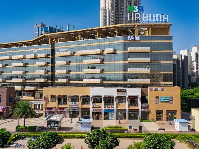 M3M Urbana – retail frontage with Urbana signage (actual photograph)