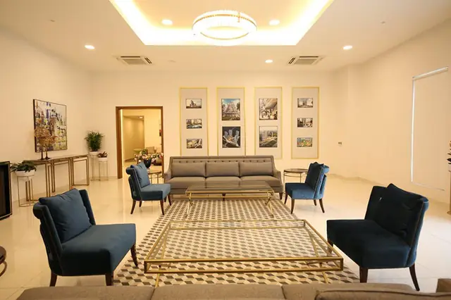 M3M Woodshire – sample apartment living room (actual photograph)