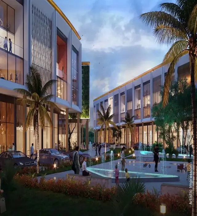 M3M Xpressway 114 – SCO facades facing the central plaza (artist's impression)