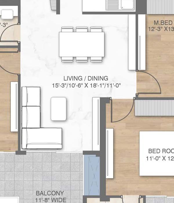 M3M Crown 3 bhk 1665 floor plan