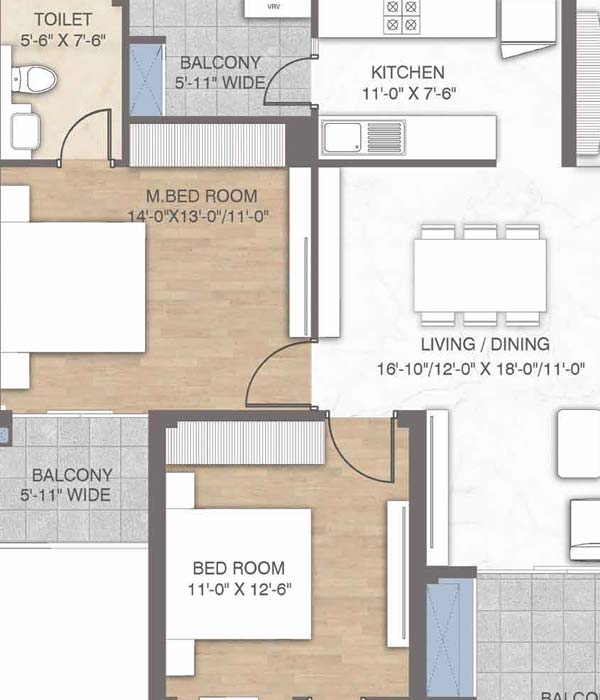 M3M Crown 3 bhk 1895 floor plan