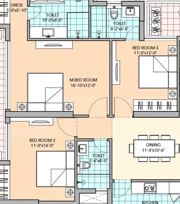 m3m Latitude 3 bhk 2499 floor plan