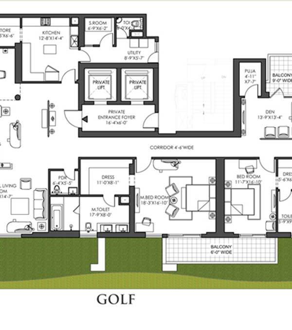 m3m st andrews 4 bhk 6365 floor plan